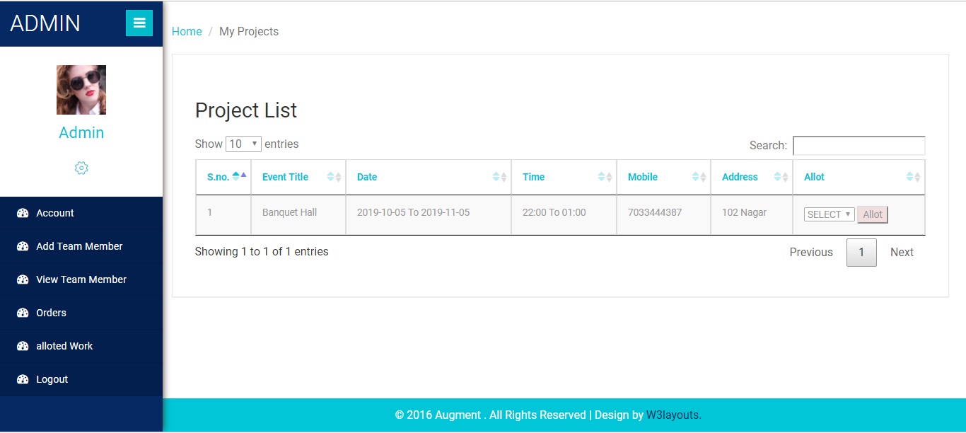 online event management system project in php