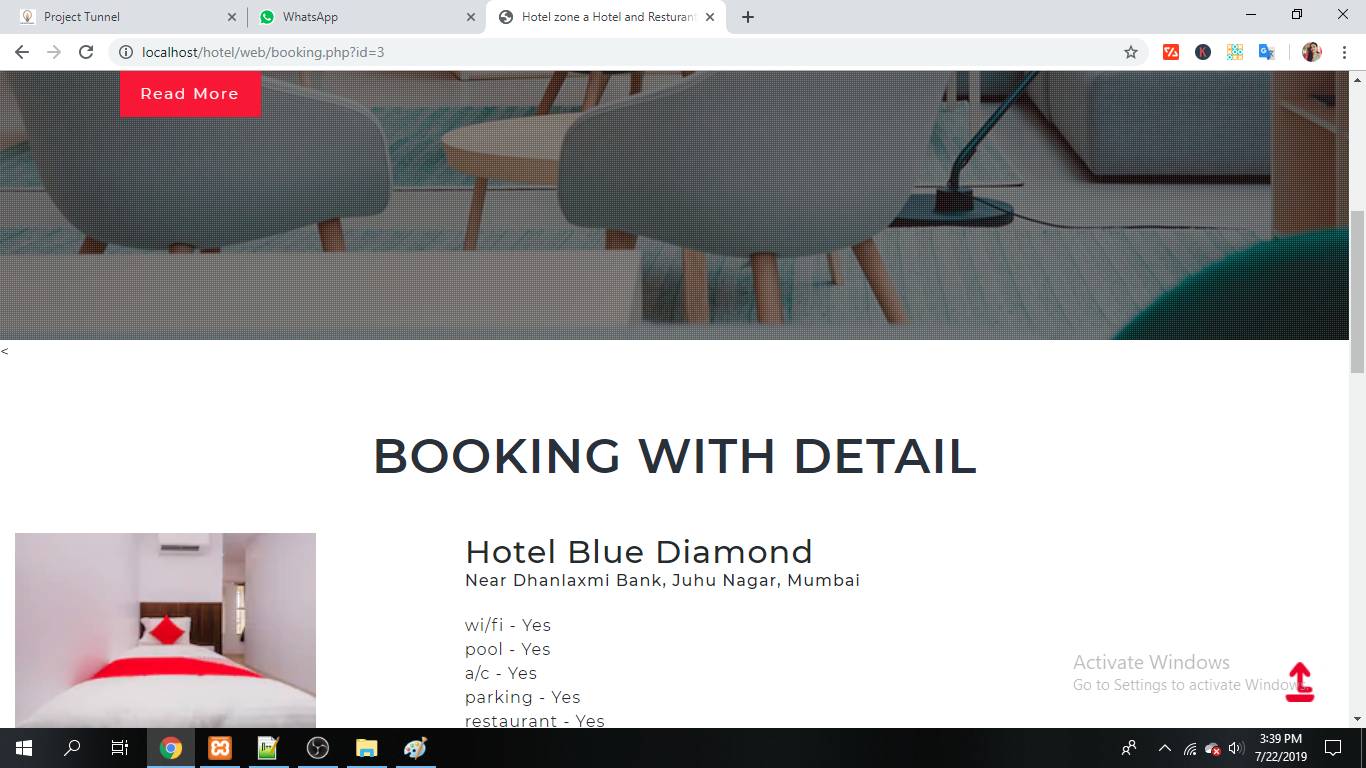 hotel booking system project in php